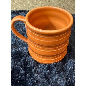 Vintage Starbucks Ribbed Orange Ceramic Mug 2005